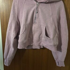lululemon athletica Cropped Half-Zip Scuba Hoodie in Dusty Mauve